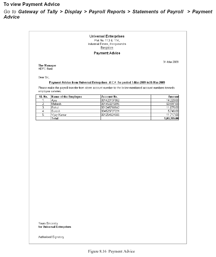 Payroll Reports in Tally.ERP 9