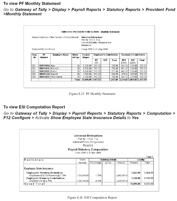 Payroll Reports in-TallyERP9