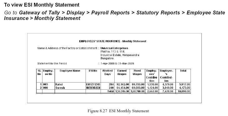 Payroll Reports in-TallyERP9