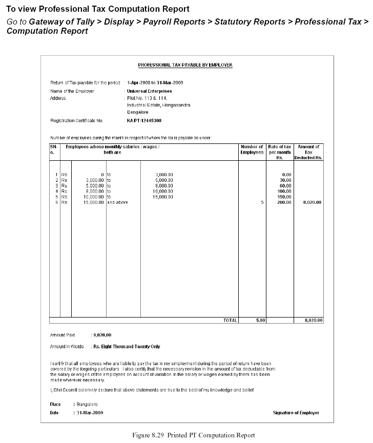 Payroll Reports in-TallyERP9