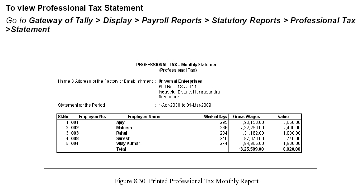 Payroll Reports in-TallyERP9